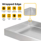Fire Pit Cover for 36" x 6" Linear Burner Pan, Stainless Steel, Wrapped Edge (39" x 9" x 1.5")